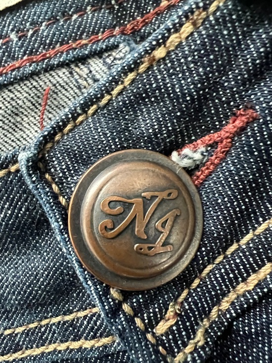 Nissi Juniors Dark Blue Straight-Leg Jeans Pocket Embroidery Hip Stitch -Size 11 - Picture 7 of 12